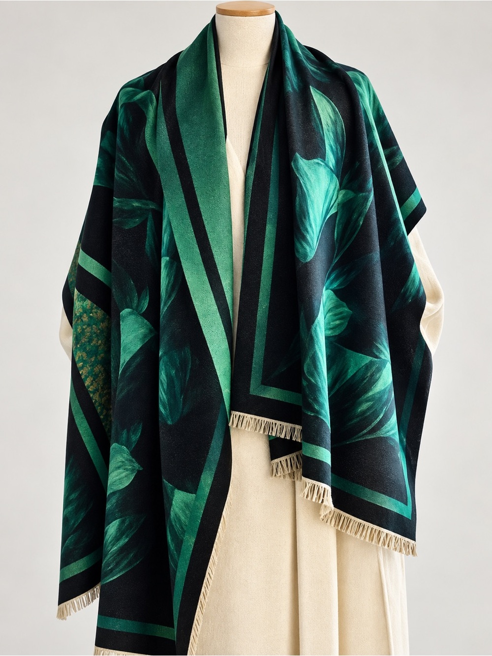 Hidden Tulip Reversible Wrap in Green & Black